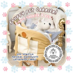 [SG Ready Stock] premium pet carrier korean style small to medium cat and small dog comfy dog bed cat bed multifunctional pet carrier spacious casual puppykingdom