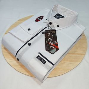 Baju atasan pria kemeja polos list pocket kombinasi lengan panjang hight quality