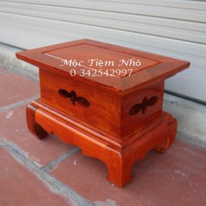 Đế Gỗ Chữ Nhật Chân Loa Trơn Cao 18cm