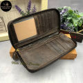 Lee Jeep Camel Long Zip Leather Wallet Genuine Cow Leather Purse Dompet Kulit Panjang. 