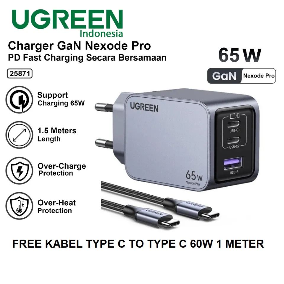 UGREEN 25871 Charger Set Nexode Gan Pro 65W Port Output USB Type