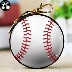 Ball Shaped Zipper Purse Small Purse Cartoon Change Wallet Zip Bag Boys Women