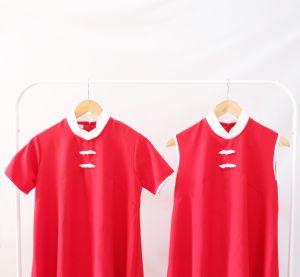 Cheongsam Qipao: Baju Merah Sincia & Baby Doll Dress Wanita
