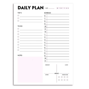 Daily Planner Notepads Meal Fitness Planner Tracking Journal with 60 Sheets For Workout Reading Meal Scheduling Planning