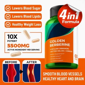 4-in-1 Berberine Blood Sugar Lowering Capsules Supplement Supports Immune System Energy Metabolism Heart Health Healthy Weight Loss
