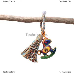 [COD] Technicolore พวงกุญแจรูปม้าไม้จันทน์สุดสร้างสรรค์สำหรับแขวนตกแต่งโทรศัพท์มือถือของตกแต่งทำจากไม้น่ารักของขวัญคู่