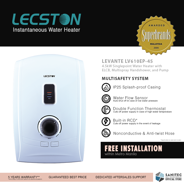 Lecston Levante Single Point w/ AC Pump and Shower Set by