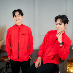 เสื้อกุรงผู้ชายแขนยาว เนื้อผ้าทิ้งตัวใส่แล้วเข้าทรงสวย แขนติดกระดุม ใส่แล้วดูดี KR46วาริสมุสลิม