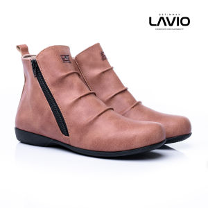 Sepatu Boots Wanita Lavio Vania Orchid Boot Cewek Korea Kekinian Resleting Keren 2023 Bagus Murah Terlaris Cream abu Hitam Tan Beage