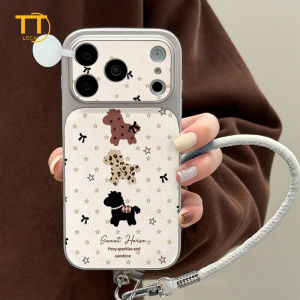 Tri-Town Luxury Leather Horse Print Case For iPhone 17 16 15 11 12 13 14 Pro Max Hard Back Cover Skin Feel Casing with Phone Strap #EV94