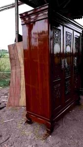 lemari pakaian 3 pintu full kayu jati