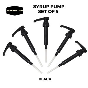 Syrup Pump Set of 5 for Torani Davinci Starbucks - Choose: Syrups - 375 & 750ml Bottle - Gold Black White - Varganation