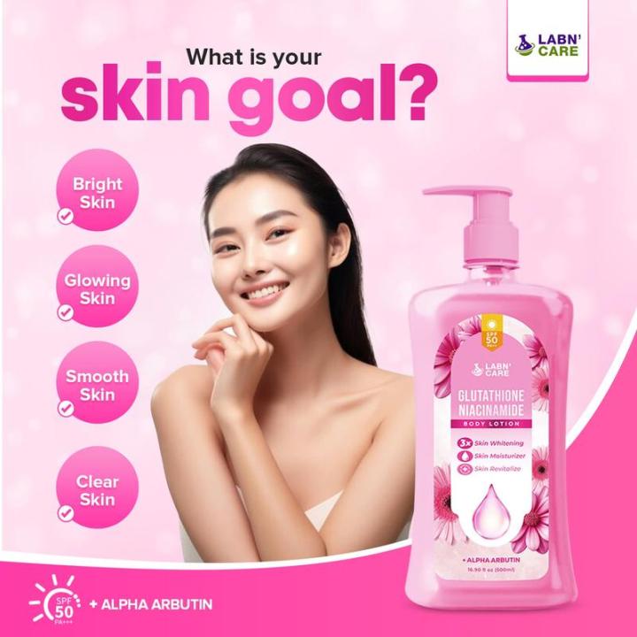 glutathione lotion philippines [Buy 1 Take 1] Labn' Care Glutathione Niacinamide Body Whitening Lotion  500ML With SPF 50 PA++