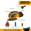 INGCO Electric Palm Sander Sheet Finish Sander Sanding Machine Finish Palm 65W MS6505 IPT. 