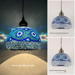 40Cm Turkish Mosaic Ceiling Lamp Big Size Bohemian Chandelier Colorful Glass Light Creative Art Light for Home Hotel Cafe Shop