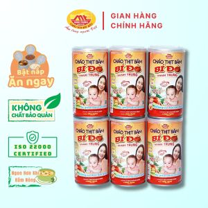 Cháo thịt băm bí đỏ Minh Trung 365g - CTBBĐ 6 (combo 6 lon)
