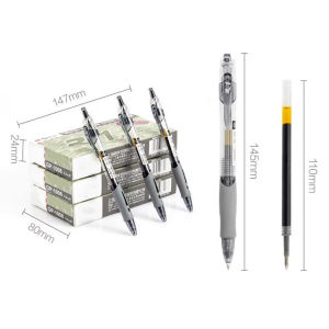 12PCS/Box Retractable Gel Pen Set/0.5mm Quick Drying Sign Pens Student Writing/Black Ink Press Ballpen