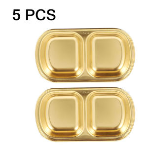 5Pcs Stainless Steel Sauce Sauce Plate Korean Sauce Dish Seasoning Dish Dish Barbecue
