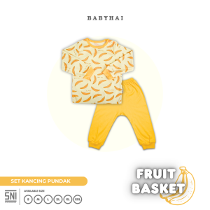 BABY HAI Fruit Basket - Setelan Kancing Pundak Baju Panjang Celana Panjang Bayi