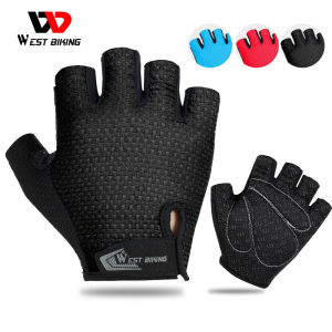 WEST BIKING Cycling Gloves Half Finger MTB Road Bicycle Gloves Anti Slip Breathable Men Women Outdoor Sports Running Climb Fitness Foldable Bike Cycling Gloves