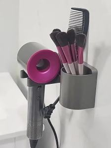 AE Suction cup hair dryer holder no-drill wall-mounted hair dryer rack for bathroom hair dryer storage rack for restroom