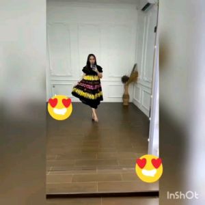 Daster Payung Motif Kekinian Viral Terbaru Busui & Baju Hamil Warna Hitam Pelangi