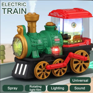 Oldlaiben Electric Rail Train Toy Electric Steam Spray Train Kids Boys Toys Mainan Budak Lelaki