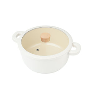 【Special Price】INSSA Saucepan Wok Frying Pan Induction Cooker Non-Stick Soup Pot Stockpot Wooden Handle Visible Cover Lid 8PCS(include pots and lids)