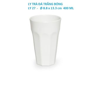 Ly / cốc nhựa uống trà đá meelamine nâu bóng / đen bóng / trắng bóng LY 27: Ø 8.8 x 13.3 cm - 400 ml