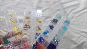 3 Boxes 3D Mixed Ocean Theme Nail Art Rhinestones Accessories Summer Beach Shell Starfish Conch Sea Series Sequin Nail Art Charms with Tweezers for DIY Nail Art Designs Mani Decoration