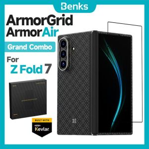 Benks Magnetic ArmorGrid ArmorAir， Suitable for Samsung Z Fold 7 ultra-thin lightweight and hard design featuring a minimalist style front and rear shell made of Kevlar fiber and AR tempered film