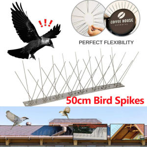 MLADEN 50cm Bird Spike Bird Repellent Mat Spike Steel Animal Repeller Chase Birds Device Dashboard Penghalang Burung Besi Tajam
