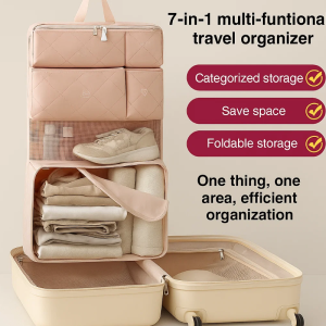 [Categorized Storage] 7-In-1 Multifunctional Travel Storage Bag/七合一多功能旅行收纳袋/Large Capacity Foldable Lightweight Portable Underwear Sock Organizer