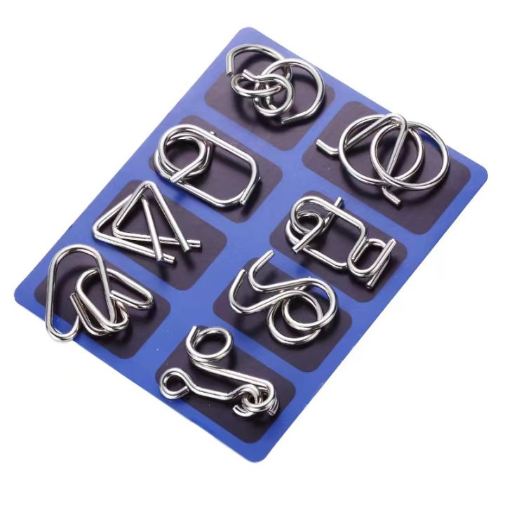 Metal Montessori Puzzle Wire IQ Mind Brain Teaser Puzzles for Children ...