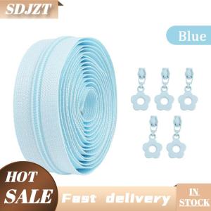SDJZT 1 bộ = 2.0 mét dây kéo + 5 Dây Kéo đầu nylon dây kéo băng Nhà may DIY thay thế dây kéo sửa chữa Kit Phụ kiện May mặc