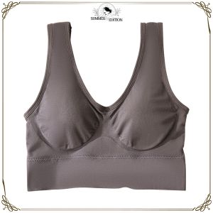 Sport Bra Wanita Vneck Tanpa Kawat Bralette / Pakaian Dalam Wanita Olahraga Gym Fitness Senam Zumba BH Cewek Polos SE P344