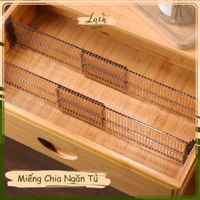 Set 2 Tấm Chia Ngăn Tủ Trong Suốt Điều Chỉnh Chiều Dài Tiện Dụng Thanh Kệ Vách Chia Ngăn Bàn Giá Sách Thông Minh