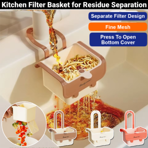 Kitchen Sink Hanging Filter Basket Openable Bottom Cover  Residue Separation Leftovers Drain Racks Sink Strainer Food Collector Filter