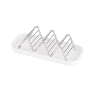 Stainless Steel W-Shaped Soap Holder Silver Wall Mounted Drainage Shelf Drainage Metal Soap Tray Creative Style