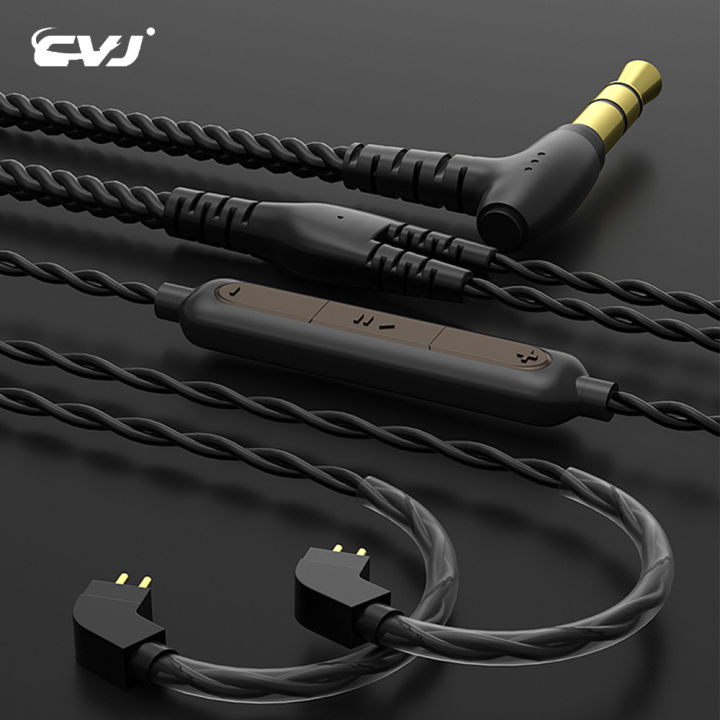 CVJ V2 Replacement Earphone Cable High Pure Oxygen Free Copper Earbuds Line  Detachable IEM Headphone Wire 2Pin Connector