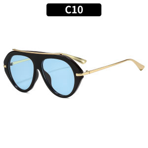 Unique large-frame aviator sunglasses versatile retro sun glasses fashionable for trendy girls outdoor sun protection vacation eyewear
