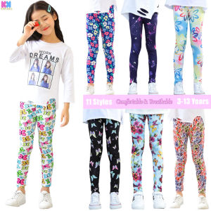 3-13ปีหญิงแฟชั่นพิมพ์ Leggings เด็ก Anti-ยุงกางเกงนักเรียนยืดหยุ่นดอกไม้ผีเสื้อกางเกงฉบับภาษาเกาหลีใหญ่เด็กกางเกงเข้ารูปพอดีทุกวันกลางแจ้งคู่น้องสาวกางเกง
