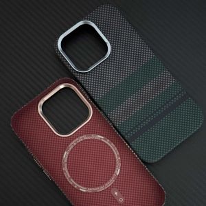 Magnetic Case Shell for iPhone 17 16 15 Pro Max Strong Magnets Carbon Relief Back Cover Camera Lens Alloy Protective Matte Coque