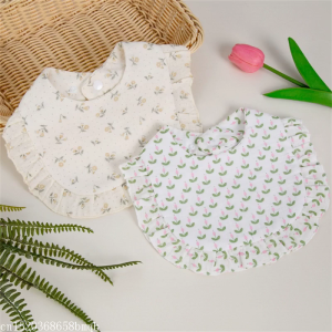 Baby Bibs Floral Drool Bandana Soft Adjustable Baby Cotton Bibs for Newborn Baby Girl Boy Toddlers Infants Teething