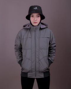 JAKET WANITA SEMI PARKA TERBARU - JAKET WANITA WATERPROOF TASLAN + JAKET WANITA HOODIE BISA DI LEPAS + TERSEDIA SAKU LUAR & SAKU DALAM