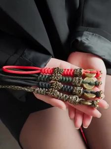 FCEDC Paratrooper Rope Hand Strap Backpack Hanging Ornament Car Key Ring Lanyard Woven Stylish Work Clothing Pendant DIY Handmade Buckle