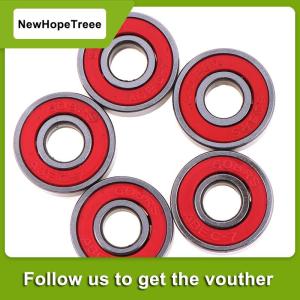 NewHopeTreee 8x22x7mm สเก็ตบอร์ด608RS ABEC-7สีแดง5ชิ้นลูกปืนแบบซีล