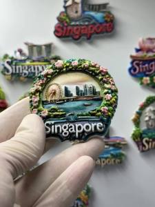 [ Magnetic function ] Fridge Magnet Singapore Travel Souvenir Retro Home Decor Magnetic Sticker 3D Relief Autumn New Model