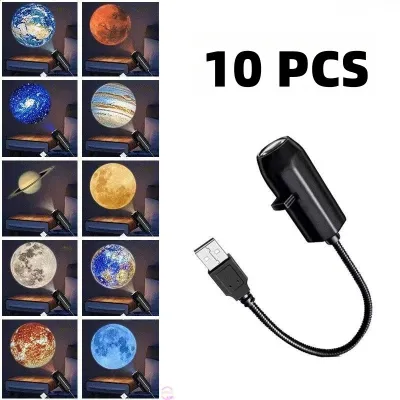 ChicLiving Galaxy Projector Night Light Star Lamp Moon Planet LED Ambient Bedroom Home Decor Rumah