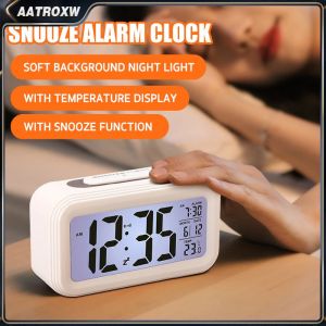 【COD】Digital Backlight Snooze Table Alarm Clock LED Display Thermometer Calendar Time Smart Clock Aatroxw